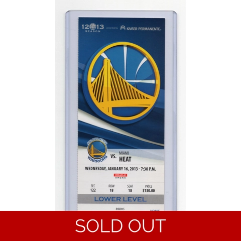 2012-13 LeBron James YOUNGEST to 20,000 Points Heat Warriors 1/16/13 Full Ticket